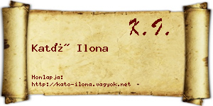 Kató Ilona névjegykártya